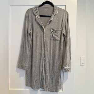 Gray Button-Up Quince Pajama Dress